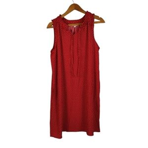 Emily Daniels Red Polka Dot Sleeveless Dress Large